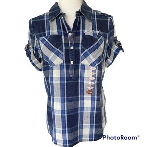 Harley-Davidson NWT Snap Front Plaid Pullover Size S
